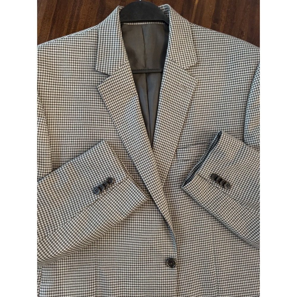 Michael Kors Men's Blazer Sport's Coat Size 44L Brown And Tan Checkered